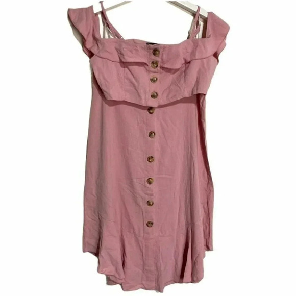 Shein L pink off the shoulder button up dress set‎ - Picture 4 of 6